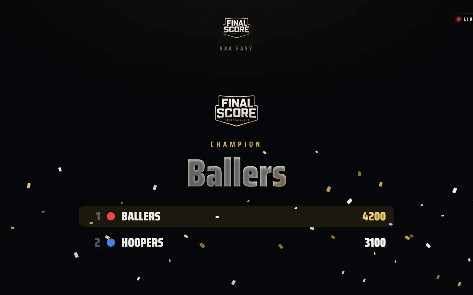 Final Score — Champion finale