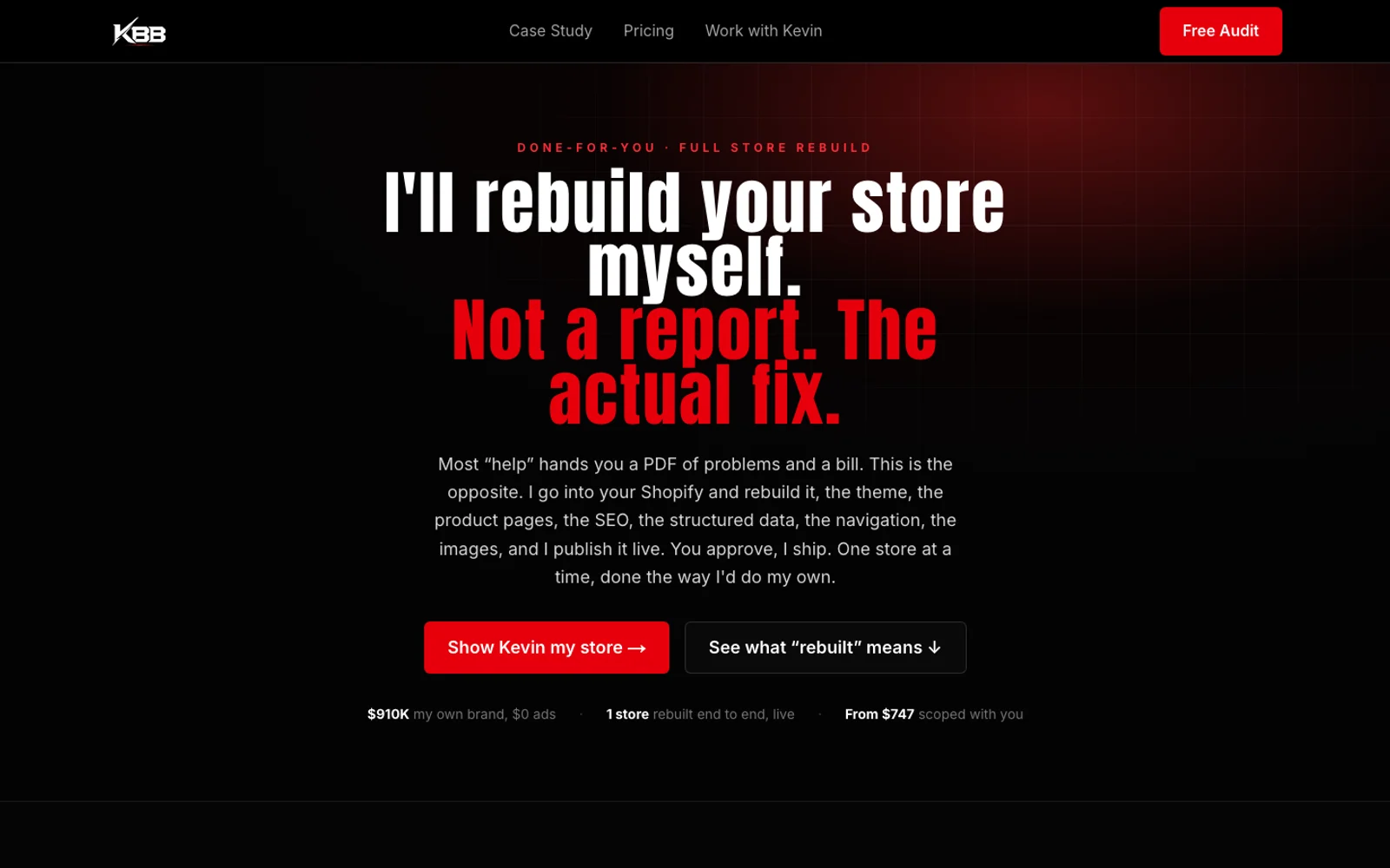 Kevin Builds Brands — Done-for-you rebuild path