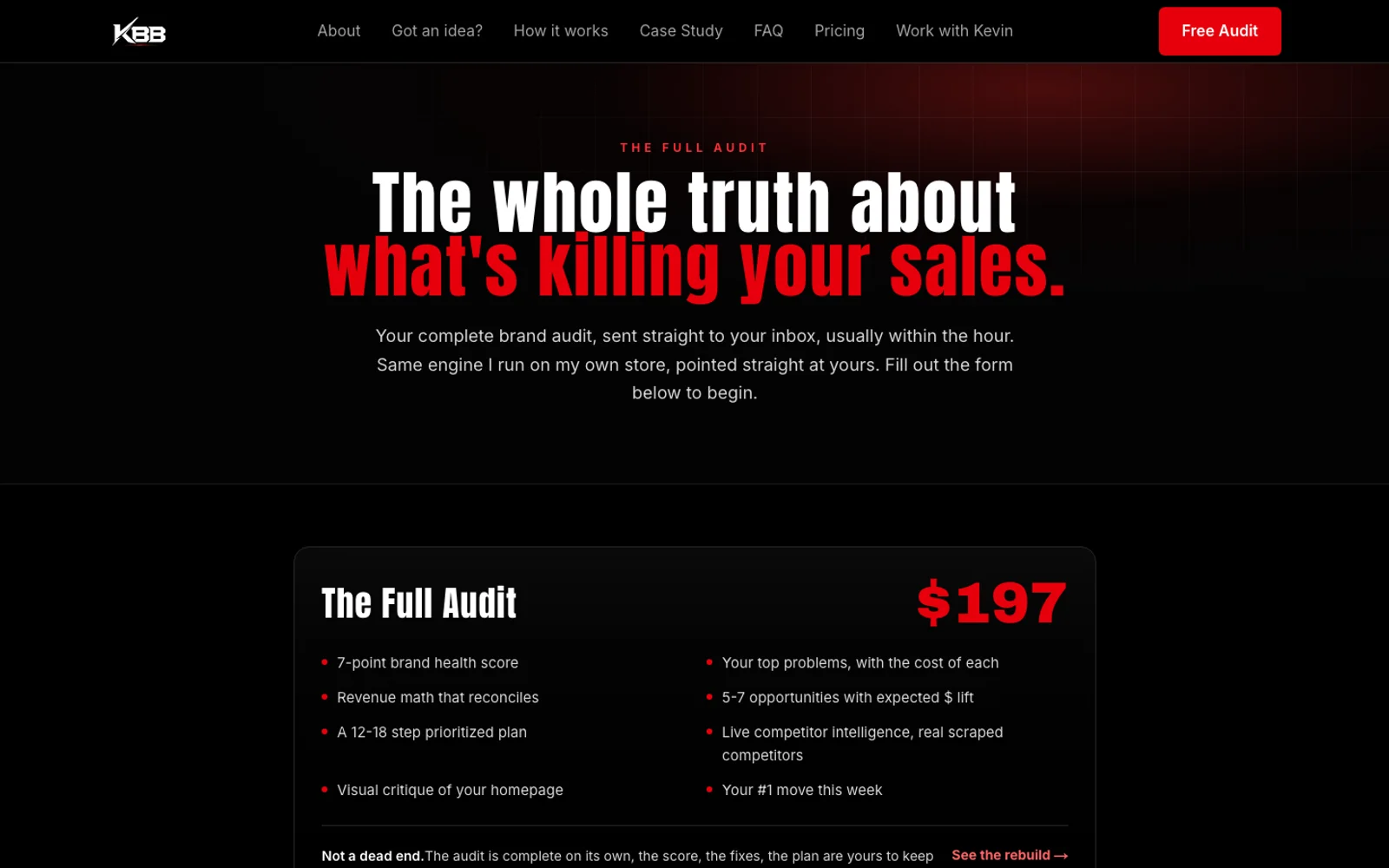 Kevin Builds Brands — Paid audit offer